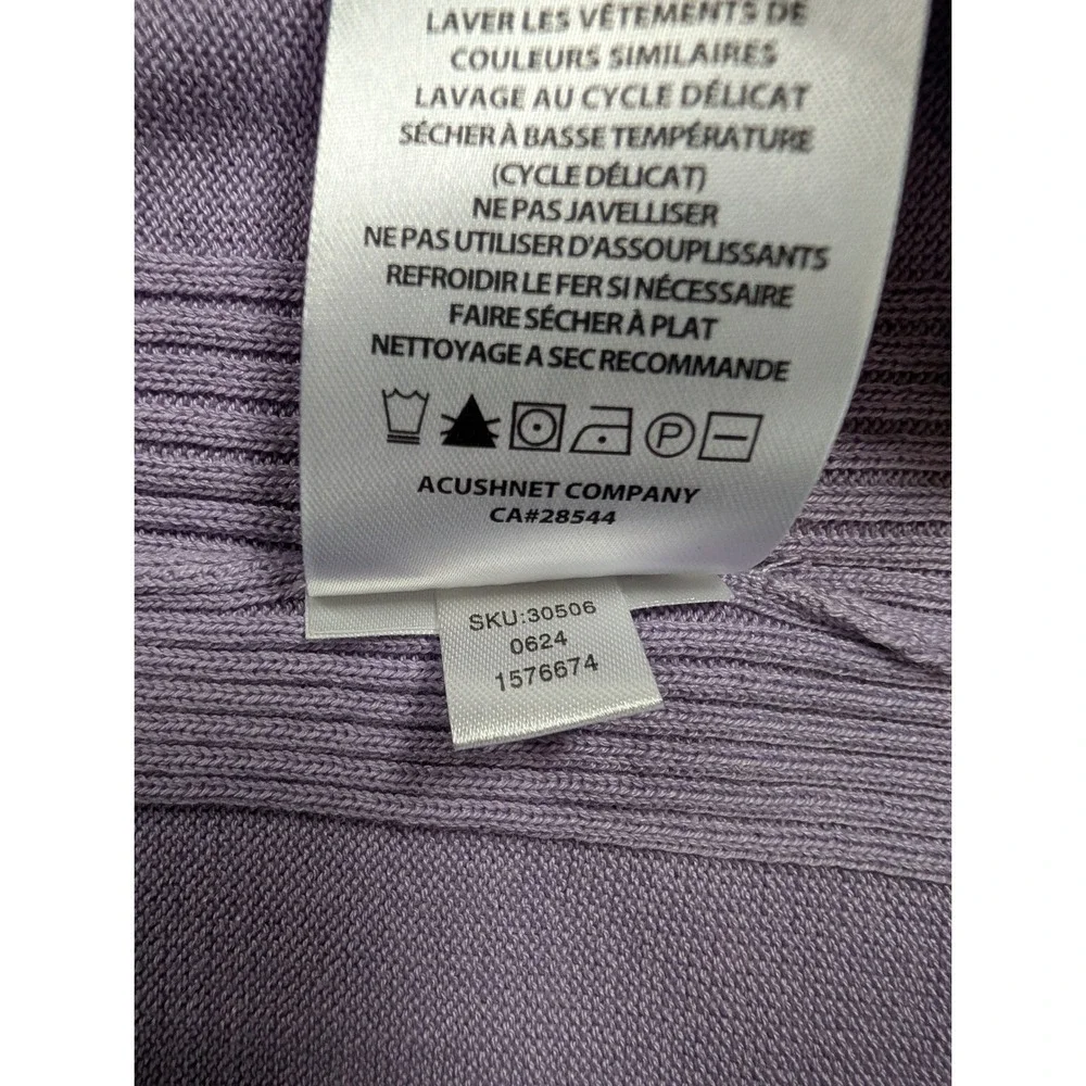 Footjoy Half Zip Sweater Mens XL Heather Lavender Drirelease Wool Blend 30506